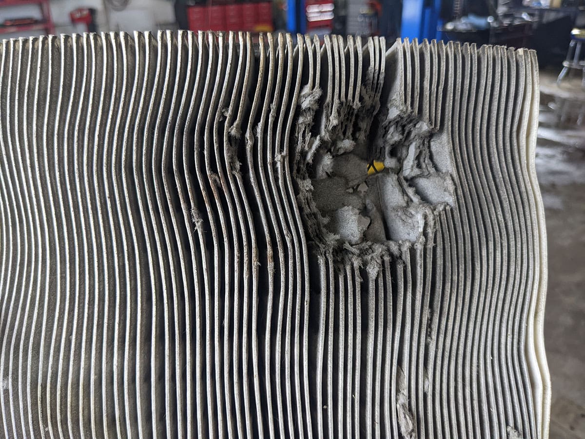 damaged air filter